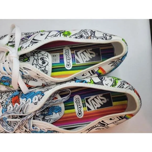 Unisex Vans Authentic Crayola White Multicolor Sneakers 11.5 Men's/13 Women's
