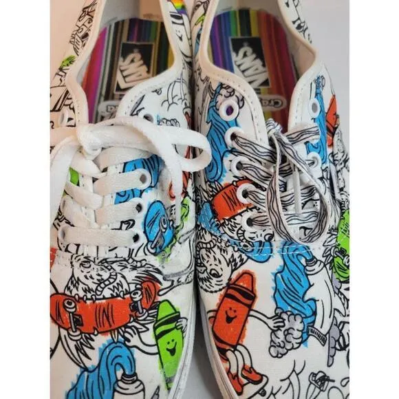Unisex Vans Authentic Crayola White Multicolor Sneakers 11.5 Men's/13 Women's