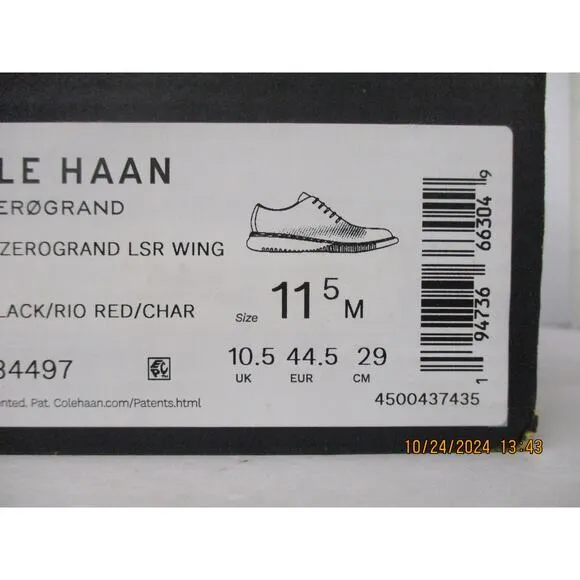 Used Cole Haan Men Laser Oxford - Black/Rio/Charcoal, Size 11.5