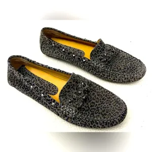 Van Eli Women’s Shoes Made In Italy Gray Jungle Print Metallic Studs Size 8.5