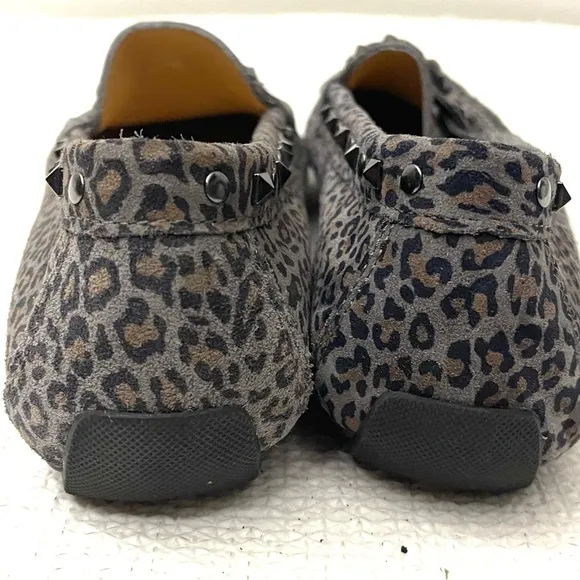 Van Eli Women’s Shoes Made In Italy Gray Jungle Print Metallic Studs Size 8.5