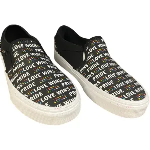 Vans Asher Pride Size5.5 Women’s Black Glitter Slip On Low Sneakers