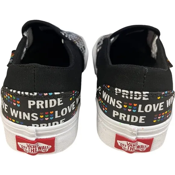 Vans Asher Pride Size5.5 Women’s Black Glitter Slip On Low Sneakers