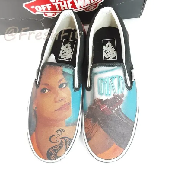 🆕Vans Custom Culture Tattoo Ink'd Classic Slip Ons Limited Edition Shoes