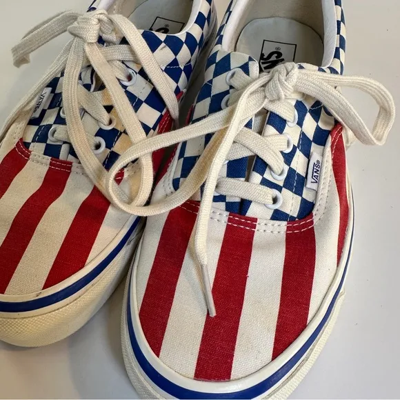VANS‎ Era 95 Dx American Flag USA Check &amp; Stripes Men’s 10.5 Women’s 12