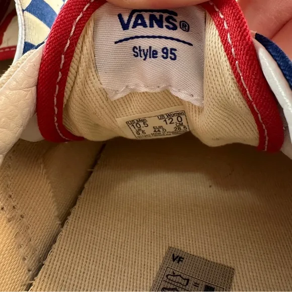 VANS‎ Era 95 Dx American Flag USA Check &amp; Stripes Men’s 10.5 Women’s 12