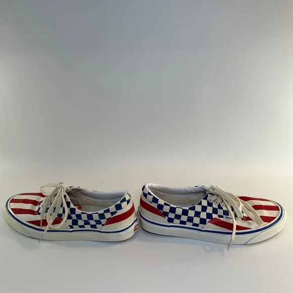 VANS‎ Era 95 Dx American Flag USA Check &amp; Stripes Men’s 10.5 Women’s 12