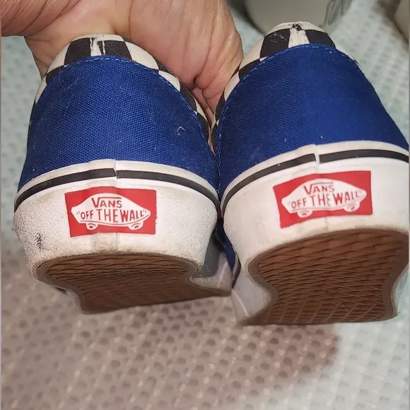 VANS EUC UNISEX SIZE YOUTH 6.5 CHECKERED OFF THE WALL SNEAKERS SHOES
