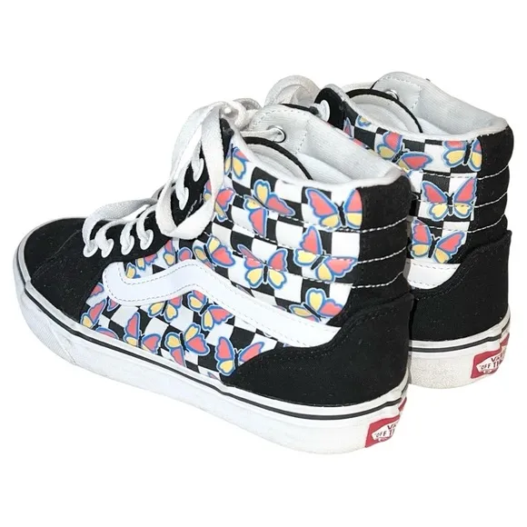 Vans Fillmore Hi Top Shoes Women’s Size 8 Black Checkerboard Butterfly Skate