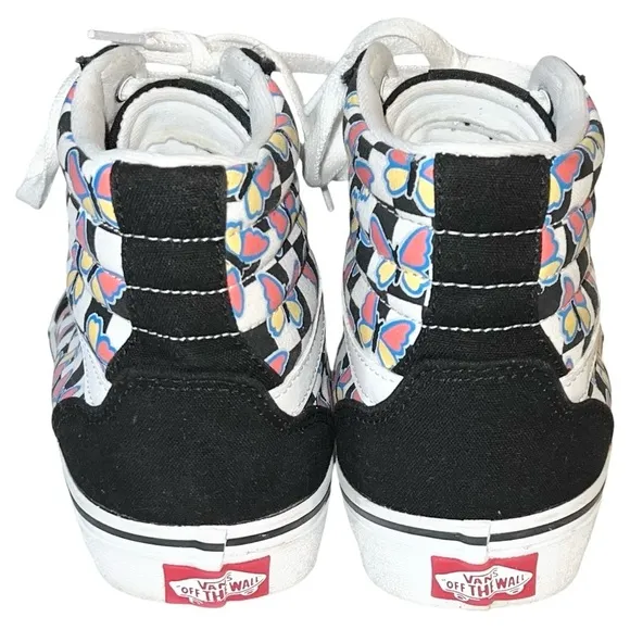 Vans Fillmore Hi Top Shoes Women’s Size 8 Black Checkerboard Butterfly Skate