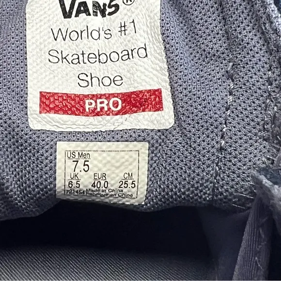 Vans Kyle Walker Pro 2 Hook &amp; Loop Navy Blue Popcush Men’s size 7.5 US W 5.5 EUC