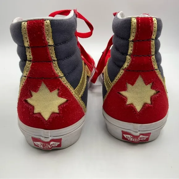 Vans Marvel Wonder Woman Size 7 Women’s Shoes Red Gold Blue White Earth 616 Skat