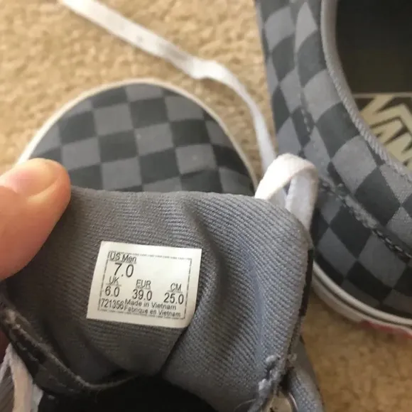 Vans men black and grey checkered shoes