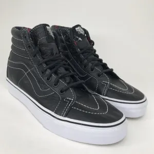 Vans Men’s 6 Women’s 7.5‎ Shoes SK8 Hi Reissue Leather Black White Plaid Lace Up