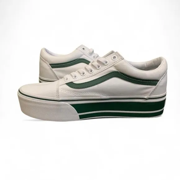 Vans Men's or Women’s White and Green Sneakers