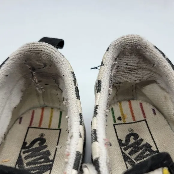 Vans Off The Wall Flour Shop By Amirah Kassem Toddler 8.5 White Casual Shoes