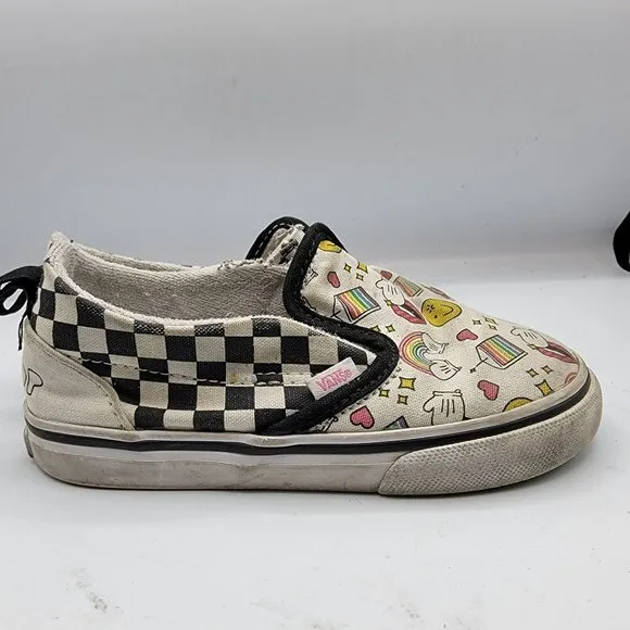 Vans Off The Wall Flour Shop By Amirah Kassem Toddler 8.5 White Casual Shoes