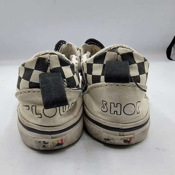 Vans Off The Wall Flour Shop By Amirah Kassem Toddler 8.5 White Casual Shoes