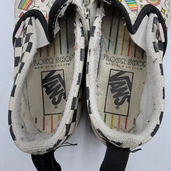 Vans Off The Wall Flour Shop By Amirah Kassem Toddler 8.5 White Casual Shoes