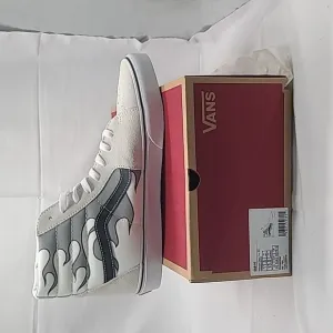 Vans Off the Wall Men’s Women’s Shoes Size 11.5/13 Sk-8-HI White/ Grey/Black NIB