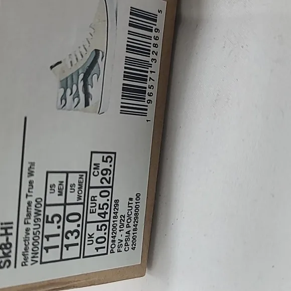 Vans Off the Wall Men’s Women’s Shoes Size 11.5/13 Sk-8-HI White/ Grey/Black NIB