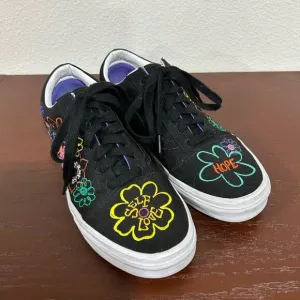 Vans Old Skool Cultivate Care Black Embroidered Skate Shoes Size 9.5