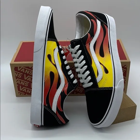 VANS OLD SKOOL FLAME black/black true white wmns