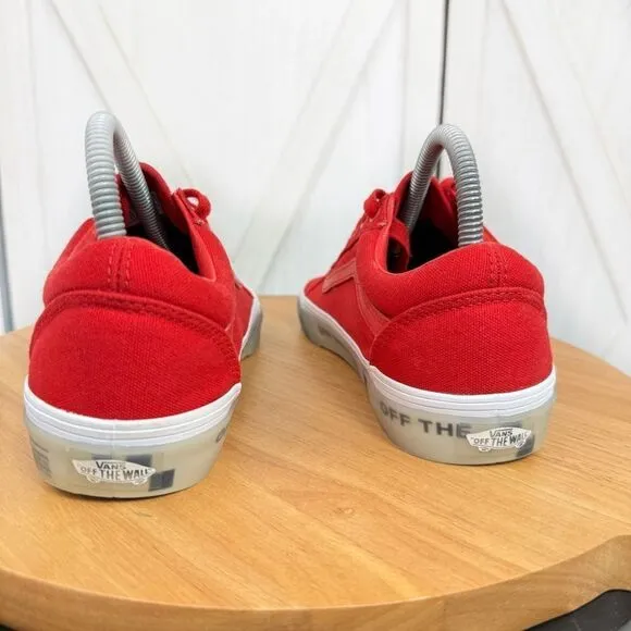 Vans Old Skool OTW Foxing Translucent Sneakers Shoes Racing Red 6.5 Men 8 Women