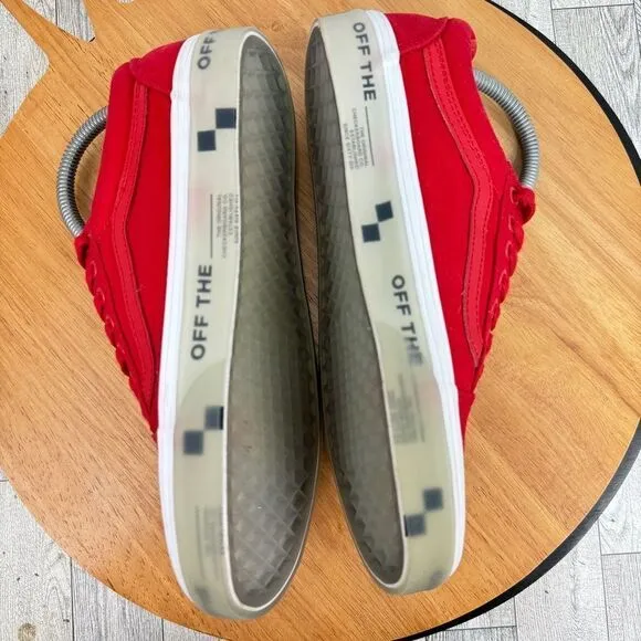 Vans Old Skool OTW Foxing Translucent Sneakers Shoes Racing Red 6.5 Men 8 Women