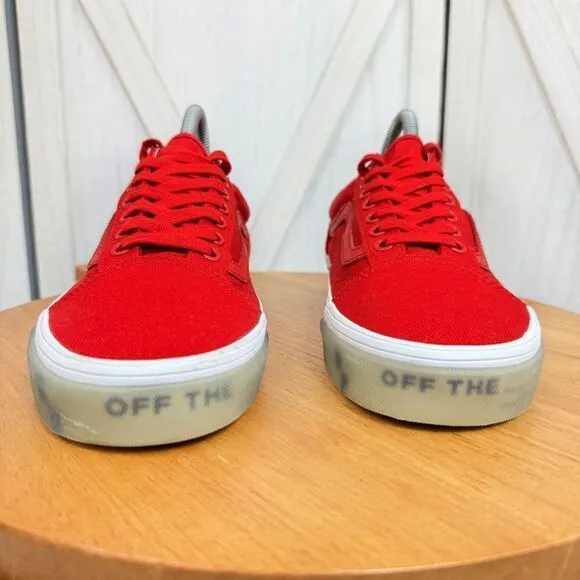 Vans Old Skool OTW Foxing Translucent Sneakers Shoes Racing Red 6.5 Men 8 Women