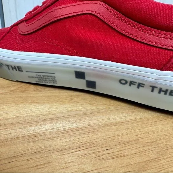 Vans Old Skool OTW Foxing Translucent Sneakers Shoes Racing Red 6.5 Men 8 Women