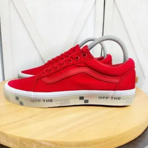 Vans Old Skool OTW Foxing Translucent Sneakers Shoes Racing Red 6.5 Men 8 Women