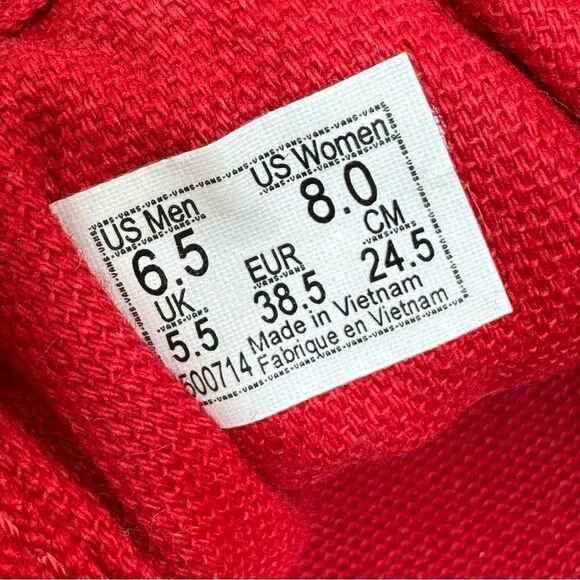 Vans Old Skool OTW Foxing Translucent Sneakers Shoes Racing Red 6.5 Men 8 Women