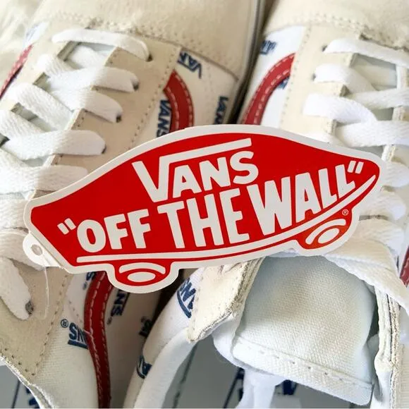 Vans Old Skool Sneakers True White All Over Print Logo Shoes Men’s 11.5 NEW
