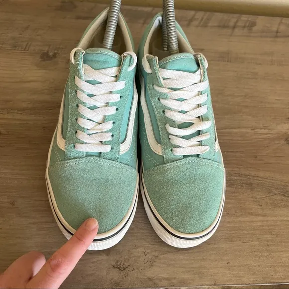 Vans Old Skool Sneakers Womens Size 7 Mens Size 5.5 Aqua Haze Lace Up Shoes