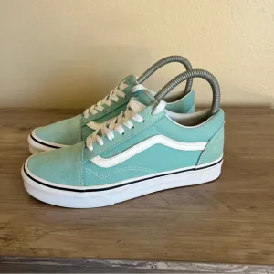 Vans Old Skool Sneakers Womens Size 7 Mens Size 5.5 Aqua Haze Lace Up Shoes