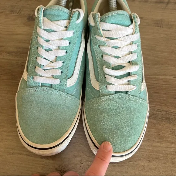 Vans Old Skool Sneakers Womens Size 7 Mens Size 5.5 Aqua Haze Lace Up Shoes