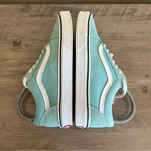 Vans Old Skool Sneakers Womens Size 7 Mens Size 5.5 Aqua Haze Lace Up Shoes