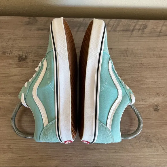 Vans Old Skool Sneakers Womens Size 7 Mens Size 5.5 Aqua Haze Lace Up Shoes