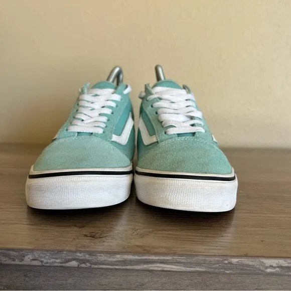 Vans Old Skool Sneakers Womens Size 7 Mens Size 5.5 Aqua Haze Lace Up Shoes