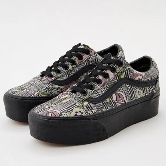 Vans ✨ Old Skool Stackform Sneaker Shoes Platform • Floral Tapestry • 9.5 Women