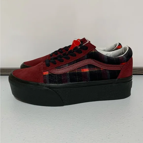 Vans Old Skool Stackform 'Velvet Plaid' Shoes-Size 7.5 NWT