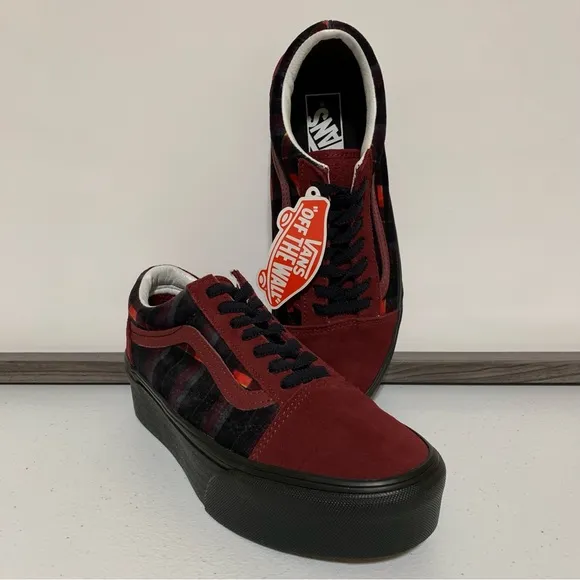 Vans Old Skool Stackform 'Velvet Plaid' Shoes-Size 7.5 NWT