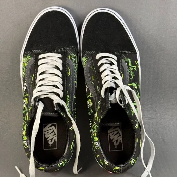 VANS OLD SKOOL EYES IN THE DARK BLACK / GREEN sneaker shoes men’s size 12
