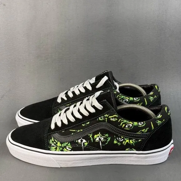 VANS OLD SKOOL EYES IN THE DARK BLACK / GREEN sneaker shoes men’s size 12