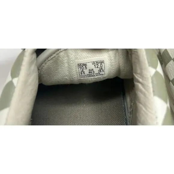 Vans Old Skool White Leather DX Rose Embroidery Checkered Size M 10.5/W 12