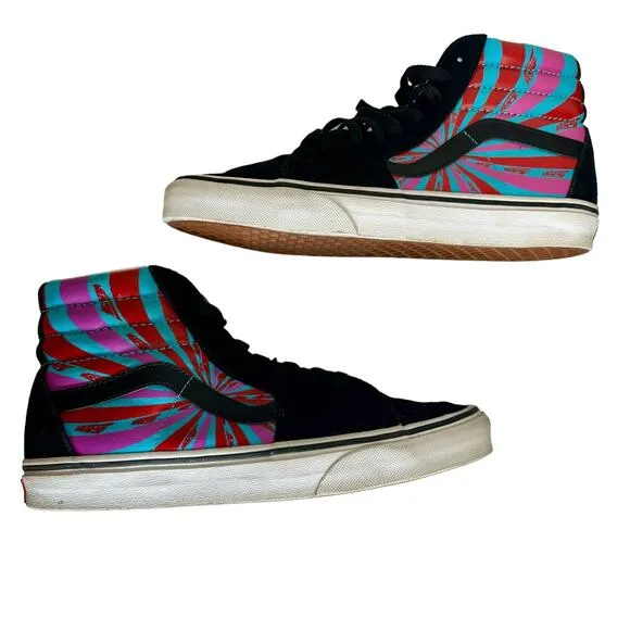Vans Retro Mart Sk8-Hi Skate Shoes Sneakers Men's 8/ Women's 9.5 Unisex Blue Red