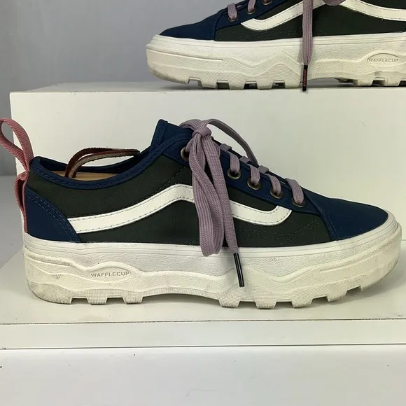 VANS Sentry Old Skool Canvas Green Blue Canvas Shoes.
