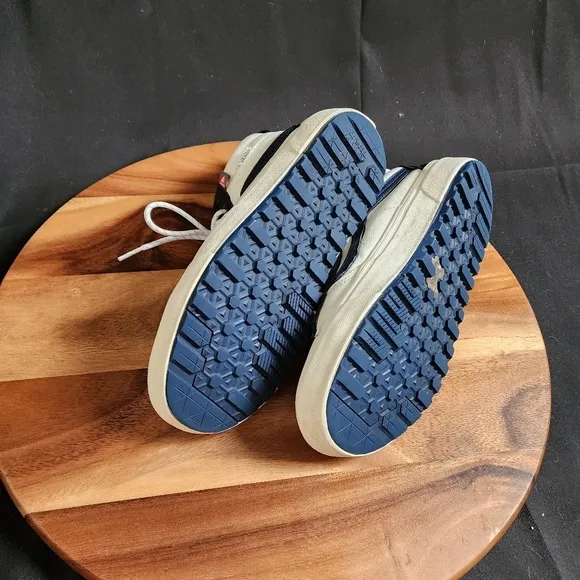 Vans SK8-Hi 2 Varsity Black Blue Marshmallow Shoes Men's Sz 6.5 Women's Sz 8