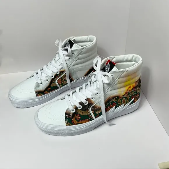 VANS Sk8-Hi Bolt ‘Big Reveal’ - White Paisley - Men’s US 8.5/Wmn US 10